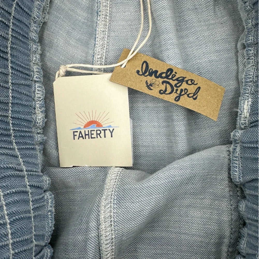 Faherty Drawstring Linen-Blend Pants Size S - Picture 7 of 15